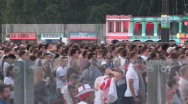 England fans hold their heads in quiet turmoil as Mandzukic scores the winner