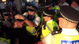 Tensions flare between fans and police in London after England defeat