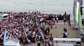 Hundreds watch England crash out of World Cup on Brighton beach