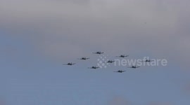 RAF100 Flypast part 2of5 Tucano etc  from Marks Tey Colchester 10 July 2018 1250p