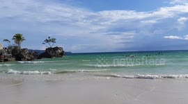 European dip in Boracay beach