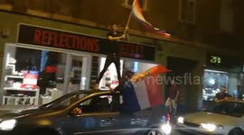 Croatia fans stand atop moving cars as country celebrates making it to World Cup final