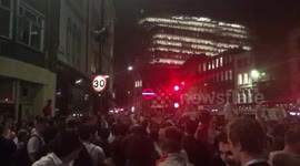 Police clear street after England v Colombia
