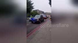 'Trump's convoy' rolls through London to collect president on day of visit