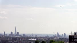 US President Trump arrives in London via Helicopter
