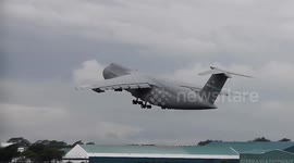 HUGE USAF C-5M Super Galaxy Aircraft INCREDIBLE FAST TAKEOFF (Prestwick Airport)
