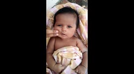 Lovely child cute dampering smile