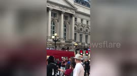Drake spotted 'filming music video' on open-top bus in central London