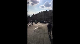 Donald trump convoy in London after news coference with Theresa May