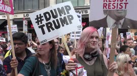 Tens of thousands pack streets of London to protest Trump visit