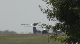 US President Donald Trump in Marine One helicopter  Stansted UK 12 July 2018 214p