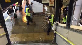 Heavy Rain Floods Train Station