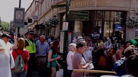 Two Trump supporters among hundreds at York Trump protest