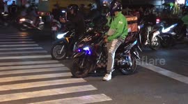 Moped With Flashing Blue Lights