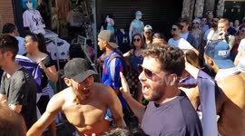FRENCH FANS CELBRATING FRANCES OPENING GOAL IN THE WORLD CUP FINAL