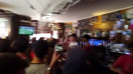 Paris pub fans go crazy as France makes 2nd World Cup score!