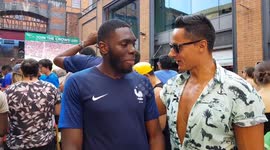 FRENCH FANS CELEBRATING WINNING THE #WORLDCUP FINAL IN LONDON