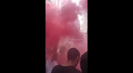 Smoke flares on the streets of Paris after victory in final