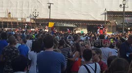 French football supporters celebrate world cup win in picadilly