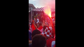 Croatian Fans celebrating during the World Cup medal ceremony
