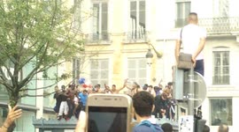 newsstand looting in Lyon France after world cup final