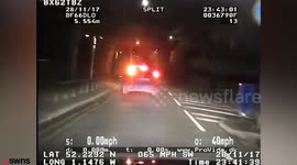Dramatic dash-cam footage shows moment teenage yob driver crashes after 80mph police chase