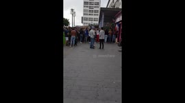 French fans watching the semi final between france and Belgium in Calais onTuesday 10th July 2018
