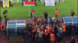 Crowd cheers as Maradona arrives at FC Dinamo Brest’s stadium