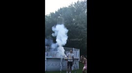 Gender reveal fireworks fail sends partygoers screaming and running for cover