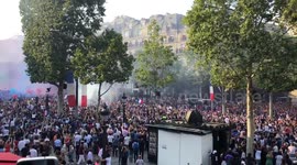 French football team back home on the Champs-Elysées after winning the Fifa Worldcup 2018