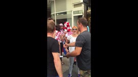 Zagreb downtown welcoming silver football team