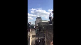 Man backflips across death drop