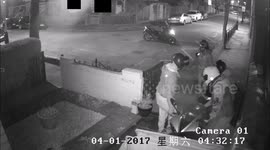 Surveillance camera shows brazen motorbike theft from owner's yard in west London's Ealing