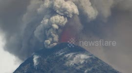 Eruption of Fuego Volcano in Guatemala on 3 June 2018