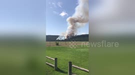 Plumes of smoke rise from new wildfire in Spokane, Washington