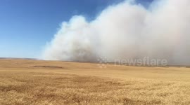 Fast-moving wildfire scorches 45,000 acres in northern Oregon