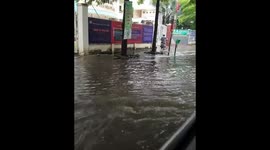 Heavy flooding in the streets of central Vietnam