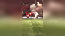 Bungling Toronto football fans set fire to own banner at match