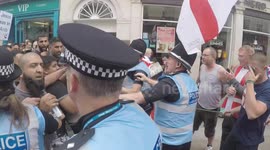 Clashes at English Defence League rally in Worcester, UK