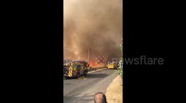 Major blaze rips through Cambridgeshire field