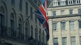 Union Jack Flag flies in London