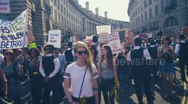 Police presence on Regent Street during Stop Trump Protest in London, July 13th 2018.