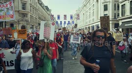 Middle of Regent Street during Stop Trump Protest, London, 13th July 2018