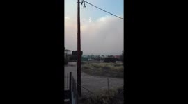 The fire at the Gerania Mountains at Kineta, Attica, GREECE