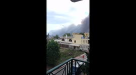 Helicopters bringing water to put out fires in Greece