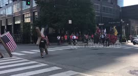 Trump supporters wait at 103 12th street for motorcade