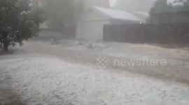 Hail stones batter Denver metro area as storm hits