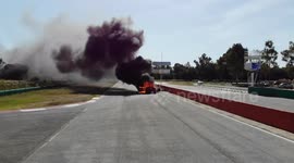 mustang on fire