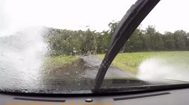 Water covered roadway in Pennsylvania