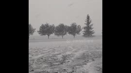 Hail rains down on southeastern Wyoming